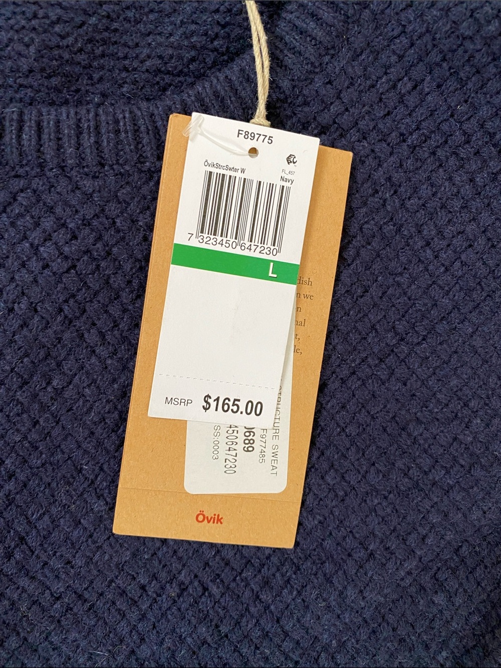 Fjallraven Ovik Structure 100% wool log sleeve sweater women’s size L - Picture 7 of 12
